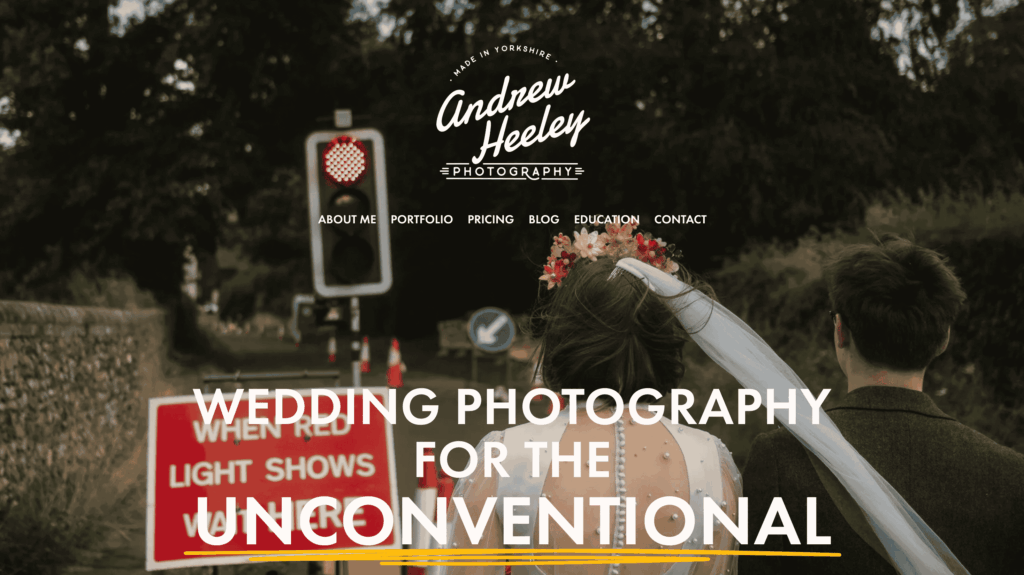 Andrew heeley's website for photography websites inspiration