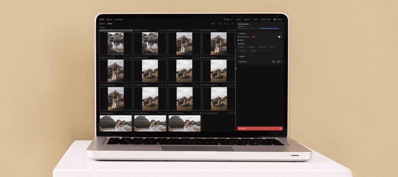 5 Steps to Perfecting Your Wedding Photo Editing How AI culling with Aftershoot looks