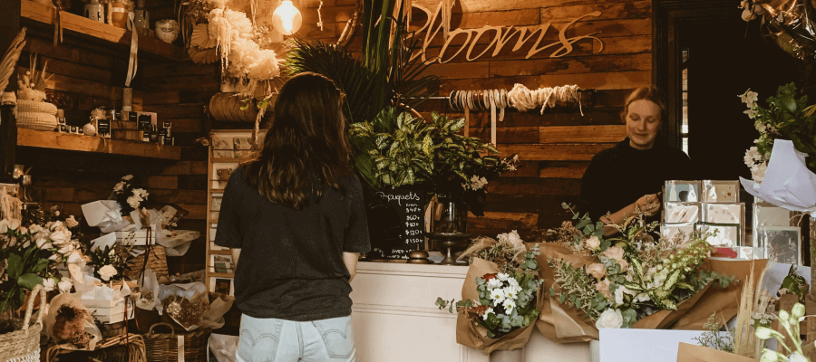 Woman at florist