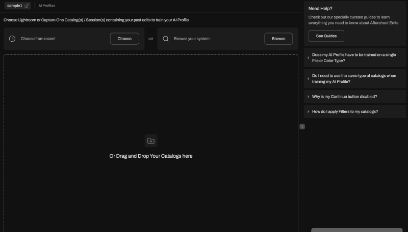 How to Build Your AI Profile in Aftershoot EDITS Uploading images from Lightroom