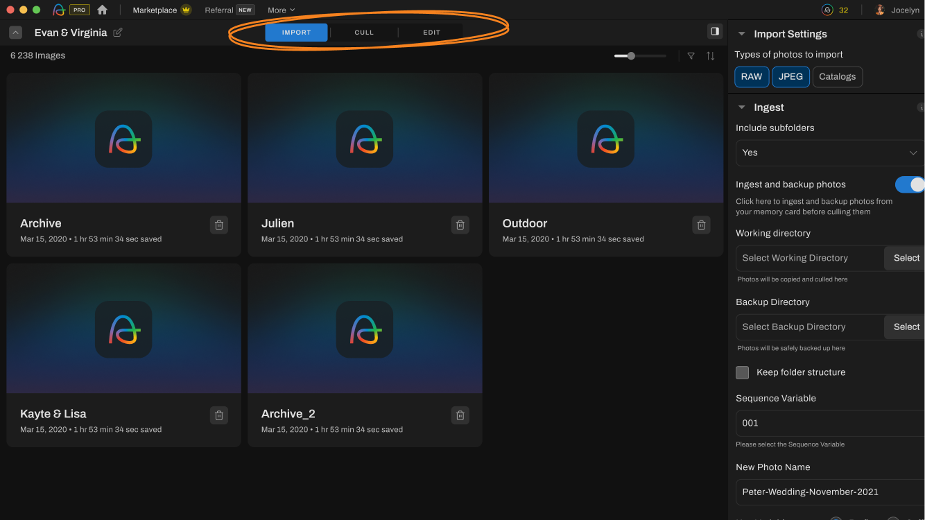 A Brand New Way to Cull & Edit – Unveiling the Aftershoot Tab Bar Tab Bar in Aftershoot.