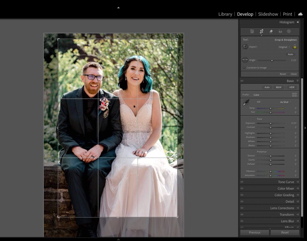 Cropping photos in Lightroom