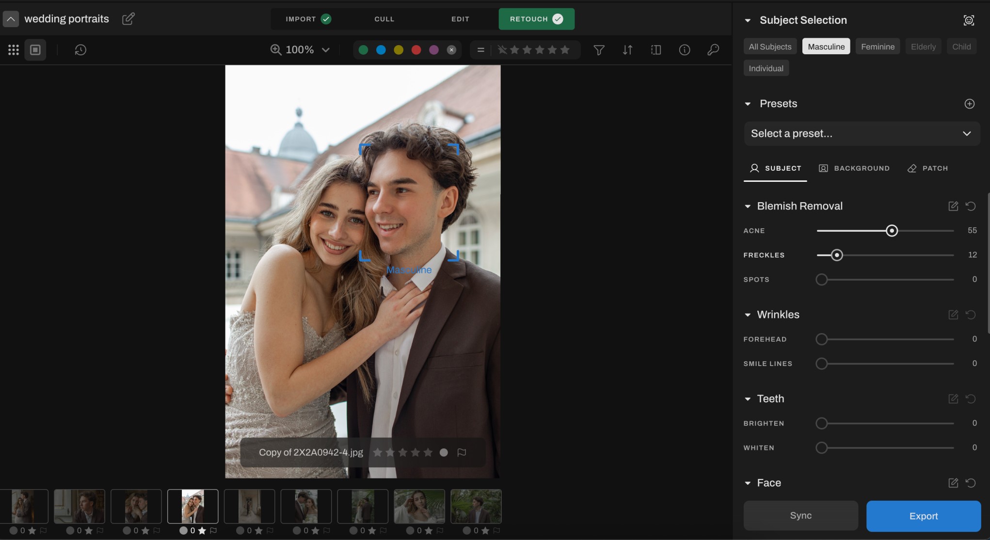 The Pro Guide to Wedding Retouching select your subject