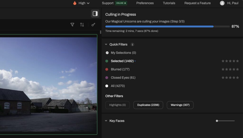 Start culling in Aftershoot