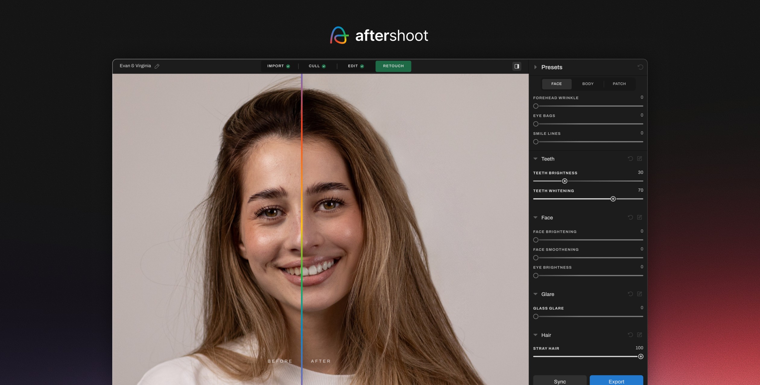 Aftershoot AI Retouching Is Here! teeth whitening