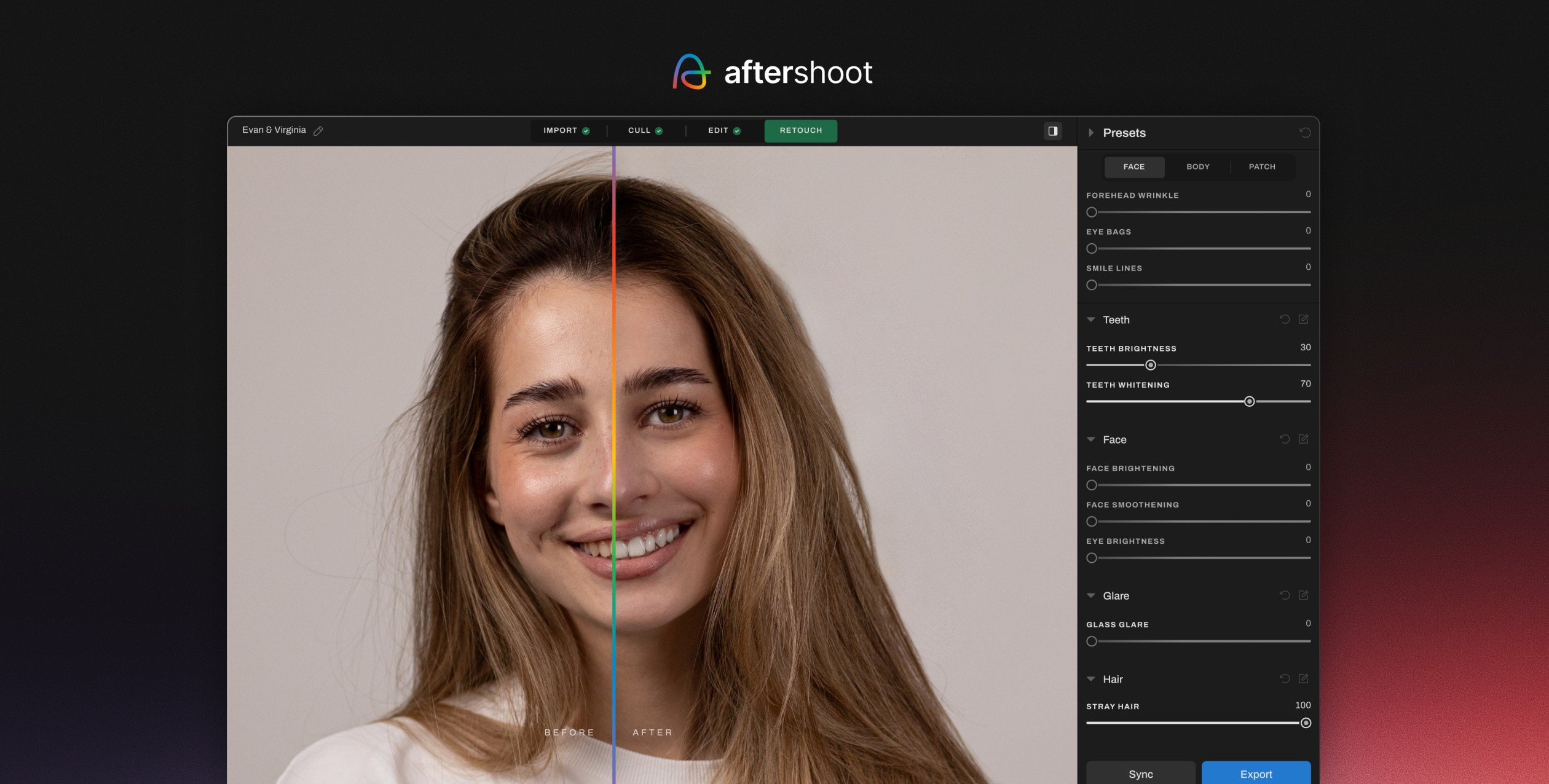 Aftershoot AI Retouching Is Here! hair cleanup