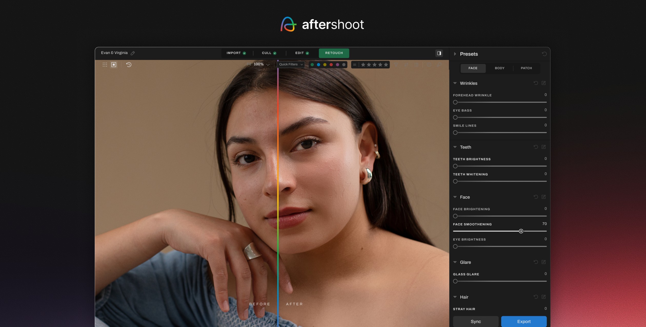 Aftershoot AI Retouching Is Here! body retouching
