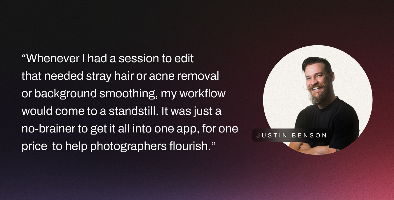 Aftershoot AI Retouching Is Here! Justin Bensor, co-founder Aftershoot, quotes on why AI edits is important for the photography workflow.