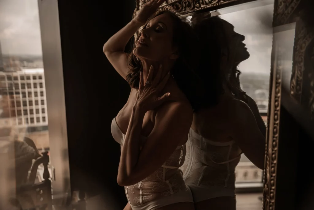 mature boudoir session