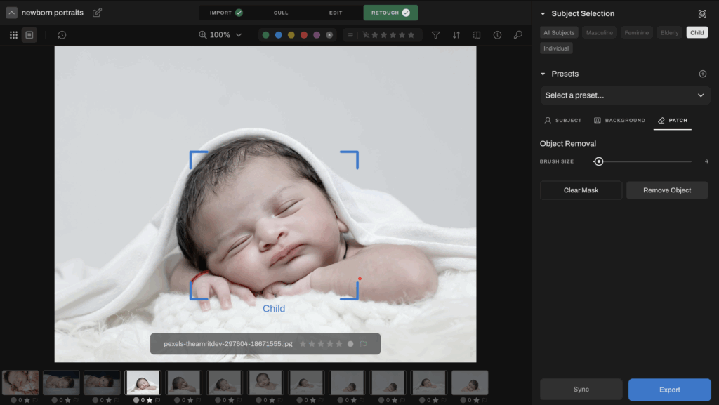 Remove objects to focus on the subject with Aftershoot retouch