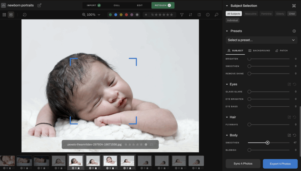 sync settings across your photos