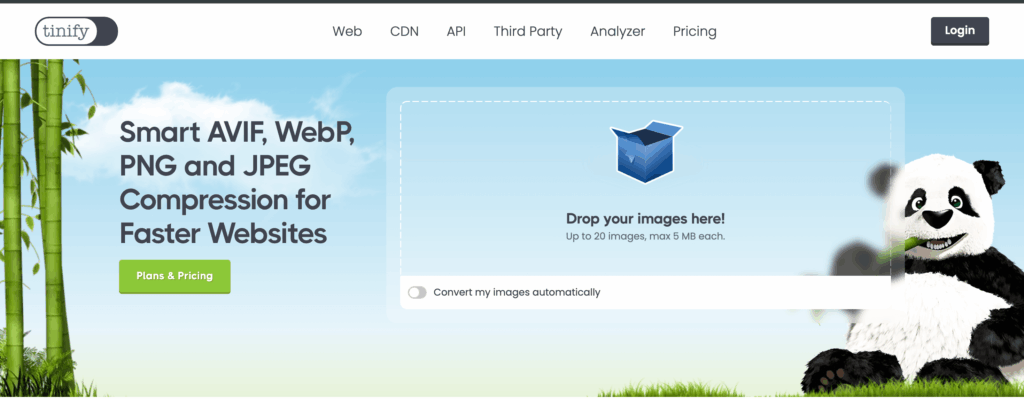 TinyPNG converter tool screenshot 