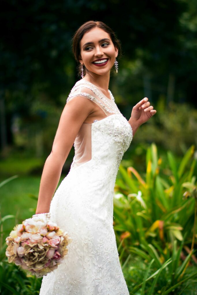 bride with bouquet