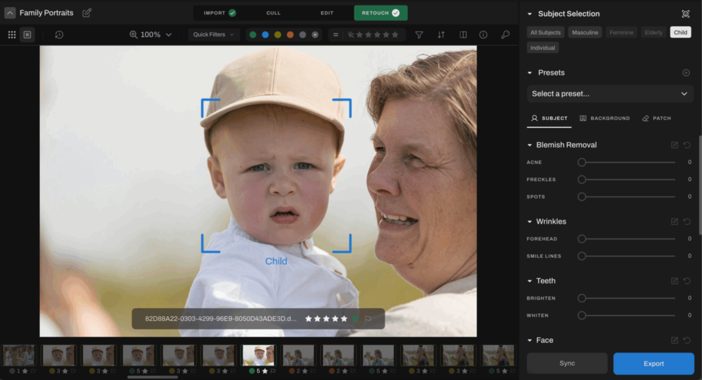 Everyone looking at the baby, working as an anchor for family portrait
