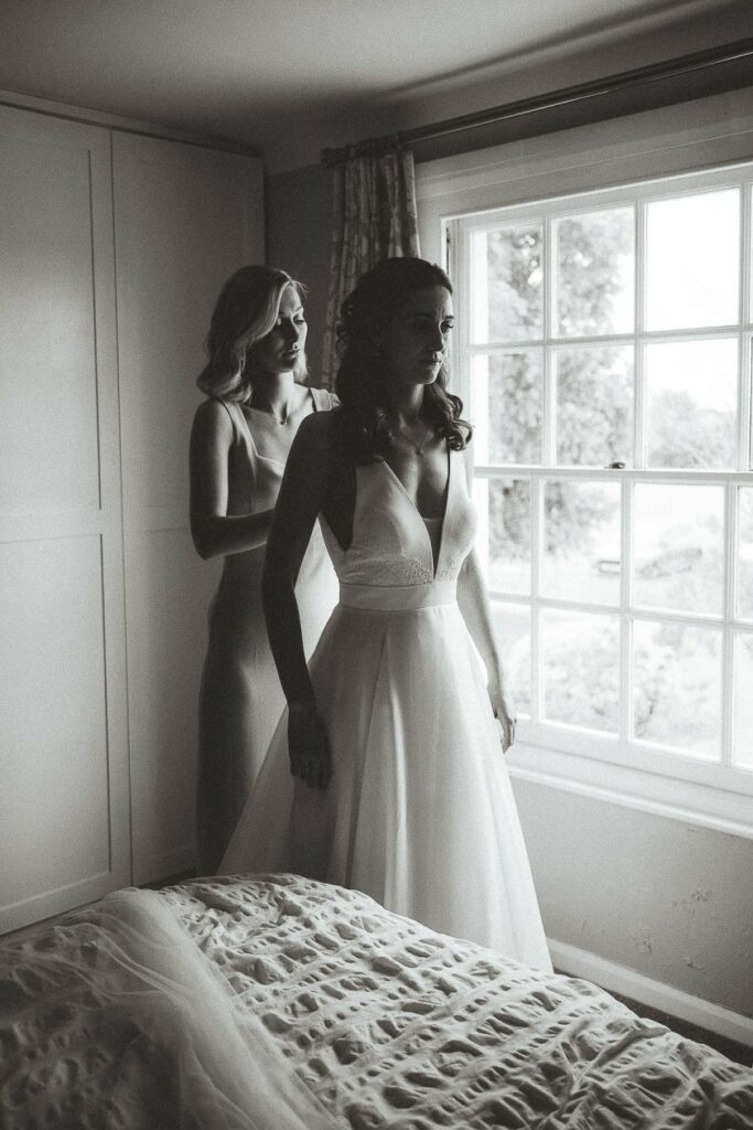 documentary wedding shot using backlight silhouette technique