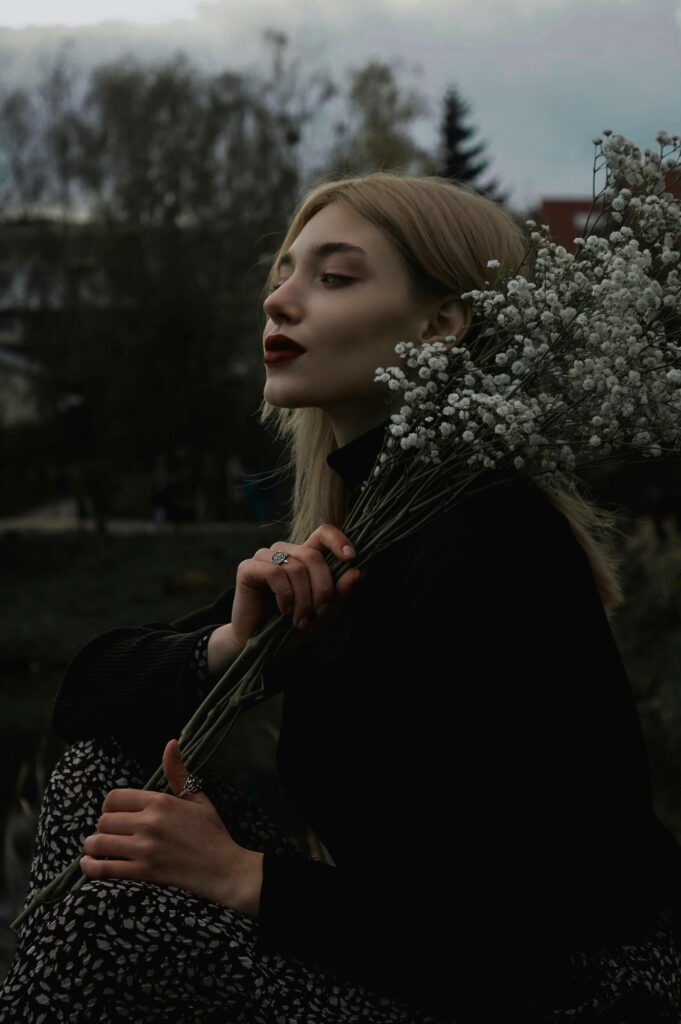 silhouette portrait with mood blue hour shot